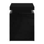 Artiss 2X Bedside Table LED 3 Drawers - COLEY Black
