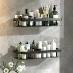 Wall-Mounted Shower Caddy: Large-Capacity, No-Drill Floating Shelf for Bathroom & Kitchen - Space-Saving & Easy to Install