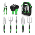 Complete 8-Piece Garden Tool Set with Carry Bag – Stainless Steel & Aluminum Tools for Digging, Pruning, Planting, and Weeding