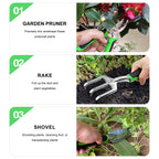 Complete 8-Piece Garden Tool Set with Carry Bag – Stainless Steel & Aluminum Tools for Digging, Pruning, Planting, and Weeding