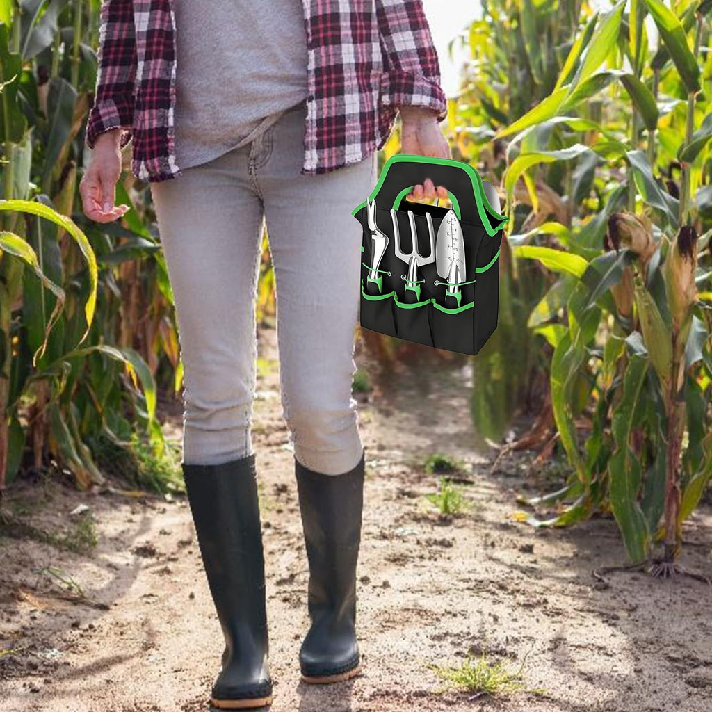 Complete 8-Piece Garden Tool Set with Carry Bag – Stainless Steel & Aluminum Tools for Digging, Pruning, Planting, and Weeding