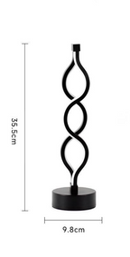 Twisted Spiral LED Table Lamp – Modern Touch-Control Desk Light for Bedroom, Living Room & Café Decor (Black)