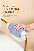 Christmas gift 50-Piece 25x25cm Polycotton Cleaning Cloth Roll, Reusable Dual-Use Dish & Surface Wipes for Home & Kitchen（grey）