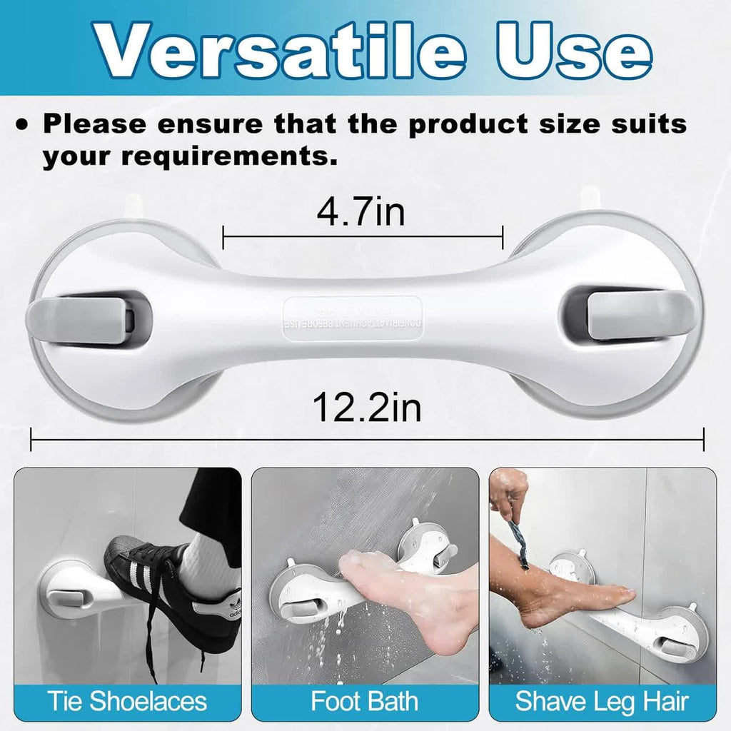 Shower Foot Rest for Wall, 12 Inches Shower Pedicure Foot Stool for Shaving Legs Bathroom Stool with Powerful Suction Cups Foot Stand for Inside Shower Suitable for Small Shower Spaces