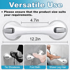 Shower Foot Rest for Wall, 12 Inches Shower Pedicure Foot Stool for Shaving Legs Bathroom Stool with Powerful Suction Cups Foot Stand for Inside Shower Suitable for Small Shower Spaces