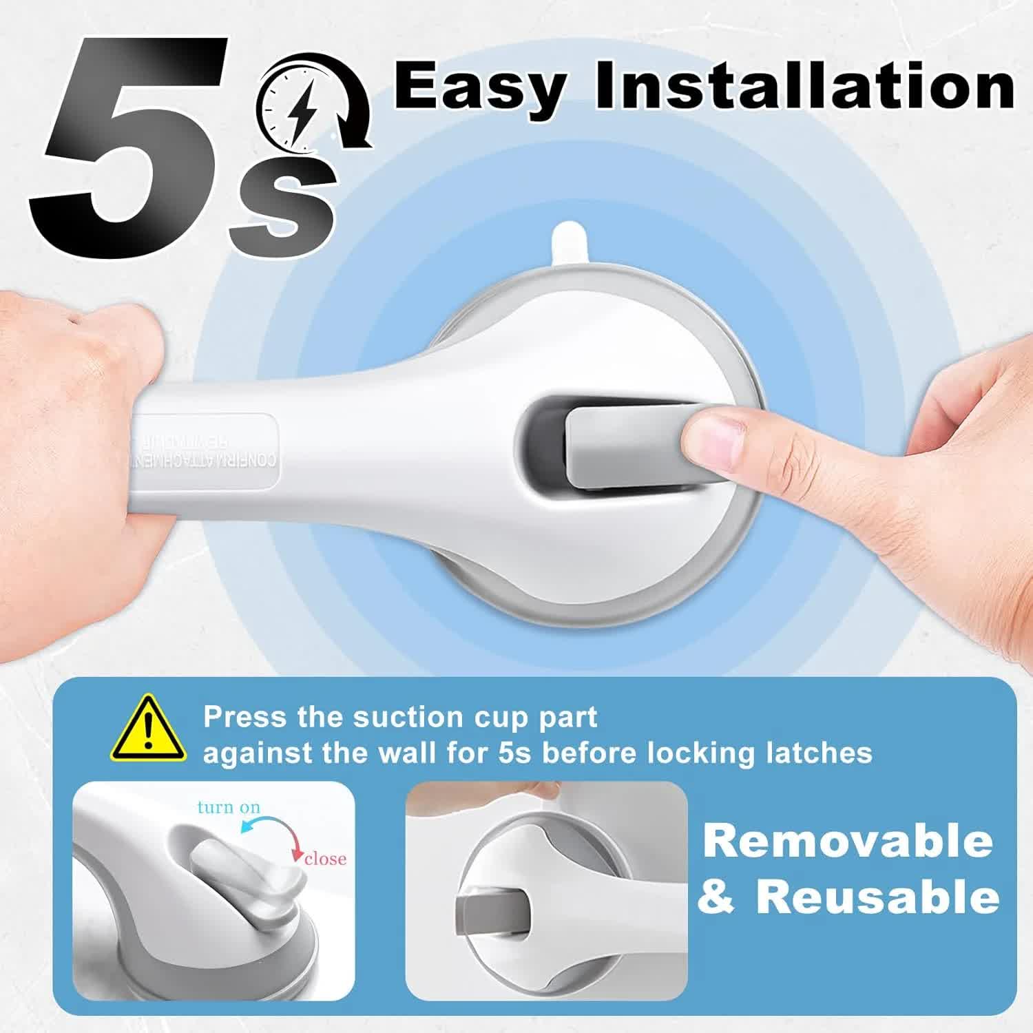 Shower Foot Rest for Wall, 12 Inches Shower Pedicure Foot Stool for Shaving Legs Bathroom Stool with Powerful Suction Cups Foot Stand for Inside Shower Suitable for Small Shower Spaces