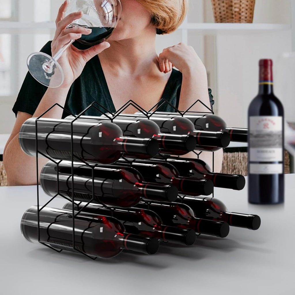 Modern Counter Wine Rack 14 Bottle Freestanding Modern Metal Countertop Wine Rack Countertop ...
