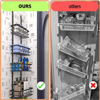 4 Tier Adjustable Baskets Over Door Pantry Organiser for Home Kitchen