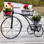 Iron Tricycle Plant Stand Pot Holder Black Solid Pattern