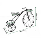 Iron Tricycle Plant Stand Pot Holder Black Solid Pattern