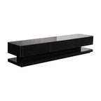 TV Cabinet with 3 Storage Drawers With High Glossy Assembled Entertainment Unit in Black colour