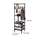 Floor Standing Corner Coat Rack Multifunctional Clothes Hanger Storage Organizer