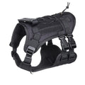 Black Tactical Dog Training Harness - Adjustable Vest for Training and Walking - L