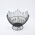 Pedestal Base Black Modern Metal Wire Fruit Basket Bowl - Countertop Storage for Fruit & Snacks