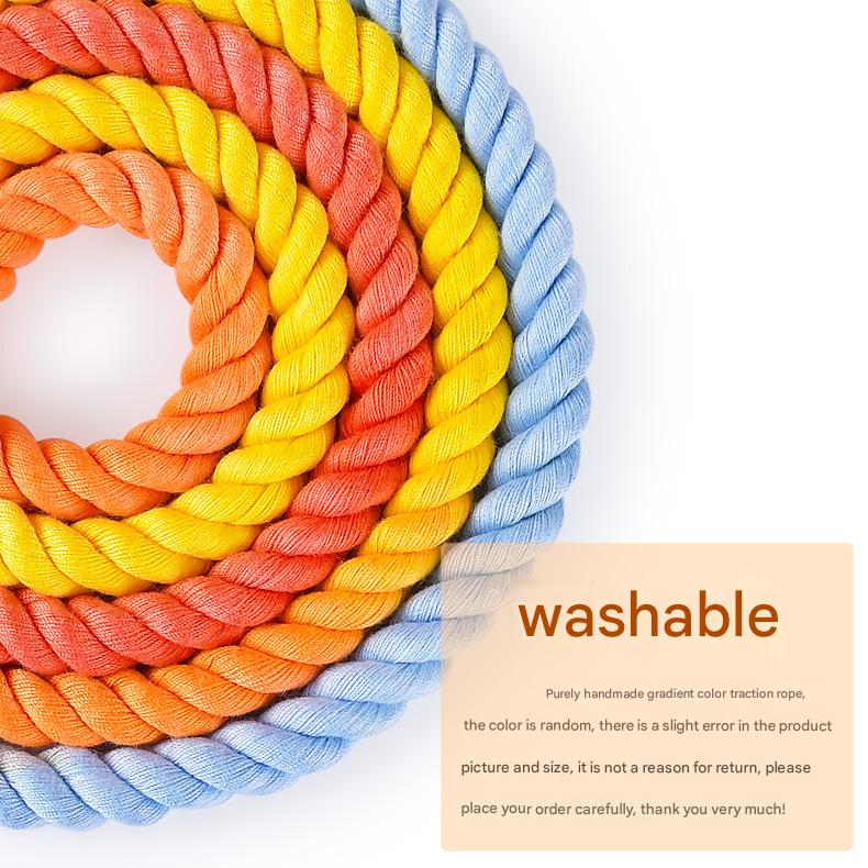 Handmade Rope Dog Collar and Leash Set - Colorful Woven Cotton Cotton (Black - Size M)