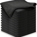 Black Premium All-Purpose Microfiber Cleaning Cloths (20-Pack) - Ultra Absorbent Grey Towels for Car, Kitchen & Home