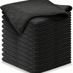 Black Premium All-Purpose Microfiber Cleaning Cloths (20-Pack) - Ultra Absorbent Grey Towels for Car, Kitchen & Home