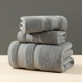 Grey Premium 3-Piece 100% Cotton Towel Set - Ultra Soft, Absorbent & Quick-Dry for Bathroom