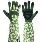 Green Long Gardening Gloves Thorn Proof Rose Pruning Gauntlets with Touchscreen Fingertips Breathable Forearm Protection Daisy Print