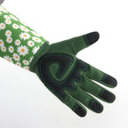 Green Long Gardening Gloves Thorn Proof Rose Pruning Gauntlets with Touchscreen Fingertips Breathable Forearm Protection Daisy Print