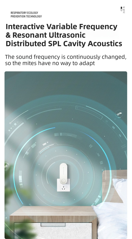 2-Pack White Household Ultrasonic Mite Remover and Sterilizer - USB Wireless Portable Insect Repeller for Beds and Sofas, Chemical-Free Dust Mite Controller