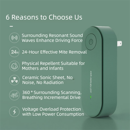 2-Pack Black Household Ultrasonic Mite Remover and Sterilizer - USB Wireless Portable Insect Repeller for Beds and Sofas, Chemical-Free Dust Mite Controller