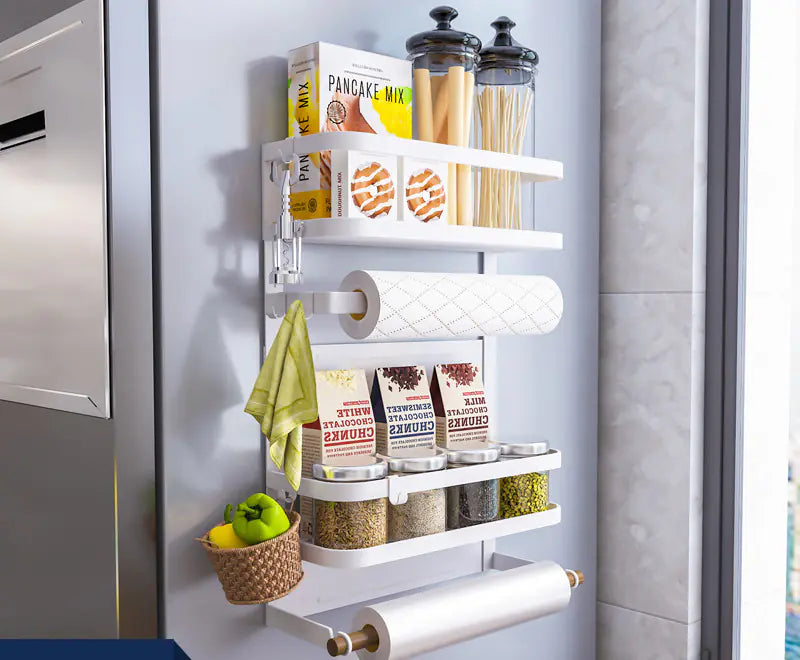 Magnetic Suction Shelf for Kitchen Storage and Seasoning