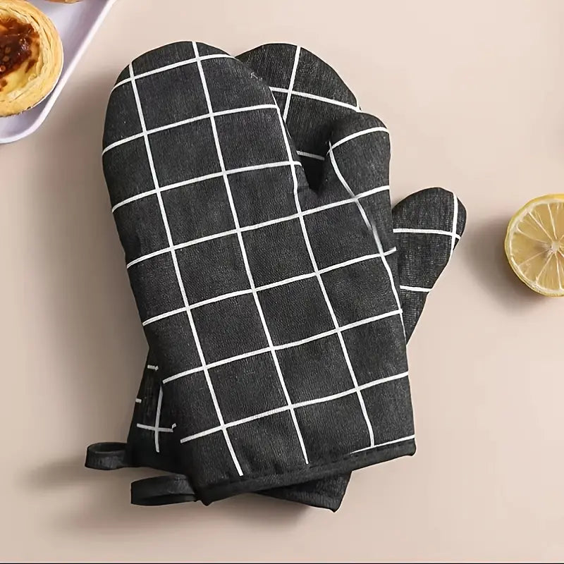 Cotton and Linen Heat-Resistant Oven Mitts