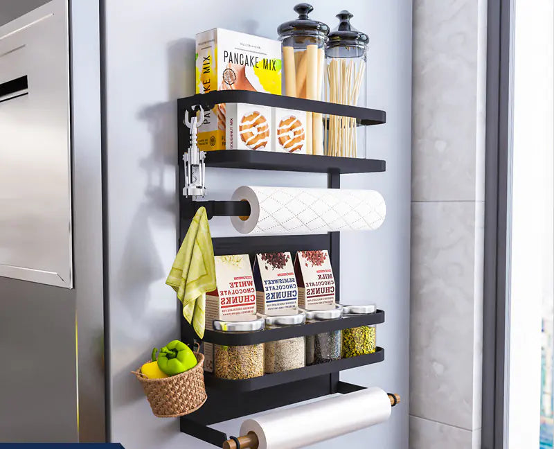 Magnetic Suction Shelf for Kitchen Storage and Seasoning