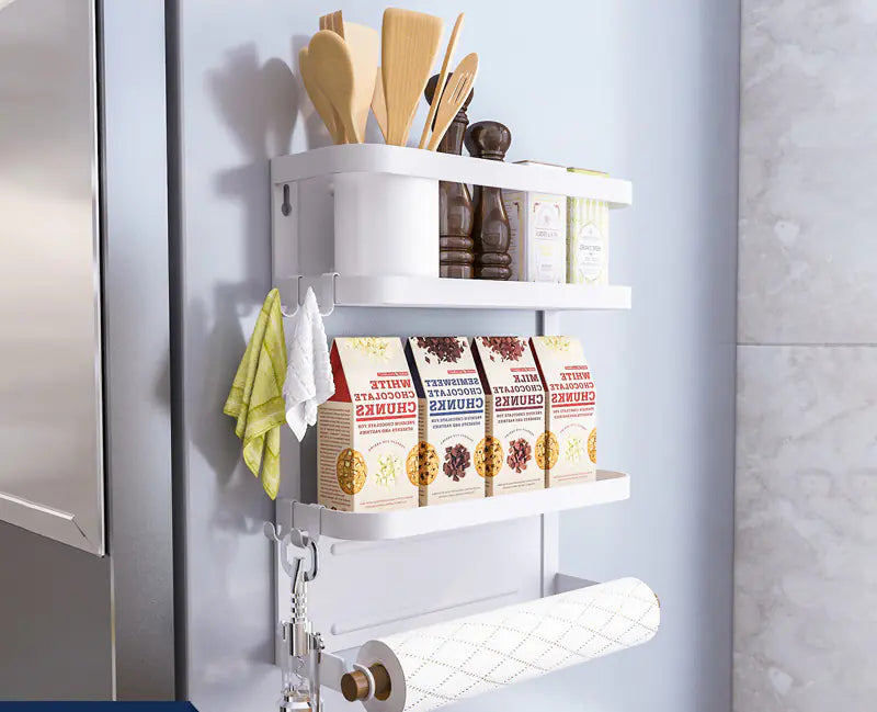 Magnetic Suction Shelf for Kitchen Storage and Seasoning
